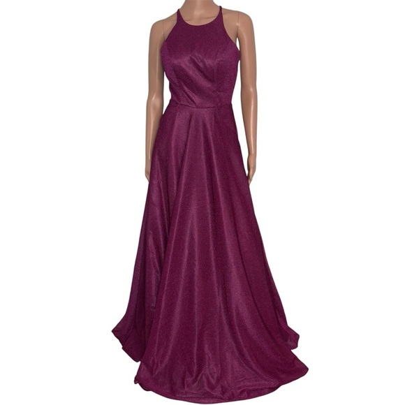 JVN By Jovani Elegant Evening Gown in Dark Pink Size 0